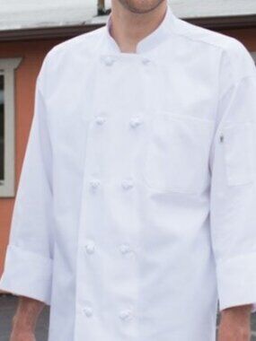 Uncommon Threads Classic Knot Chef Coat White